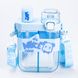 Пляшка для води подвійна Nice 620 мл з трубочкою та мундштуком, блакитний фото № 1